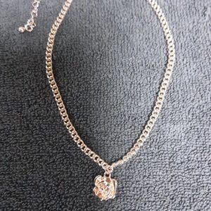Rose Gold Colored Choker with Rose Charm